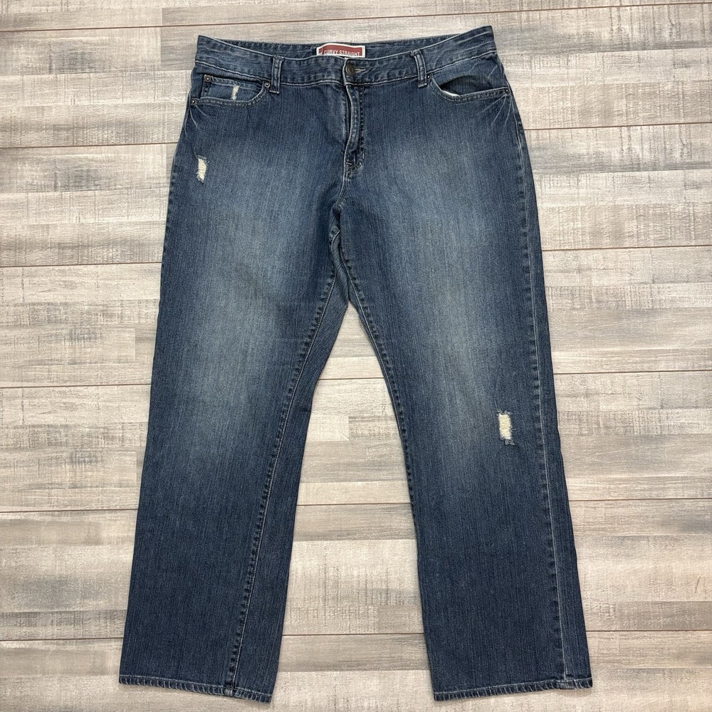 Gap Womens Size 18R Classic Curvy Straight Leg Blue Jeans Distressed Mom 38x30